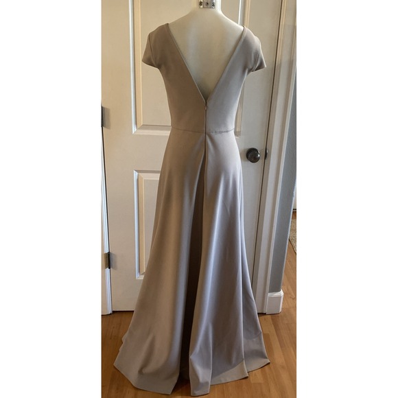Jenny Yoo Collection Cara Cap Sleeve Plunging Bridesmaid Gown Maxi Size 12 - Picture 10 of 16